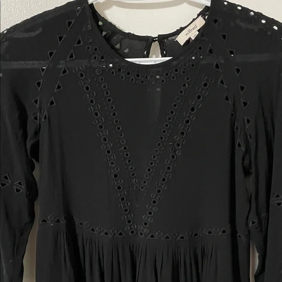 Wilfred Black 3/4 Length Sleeve Eyelet Dress Size XXS - Picture 3 of 12